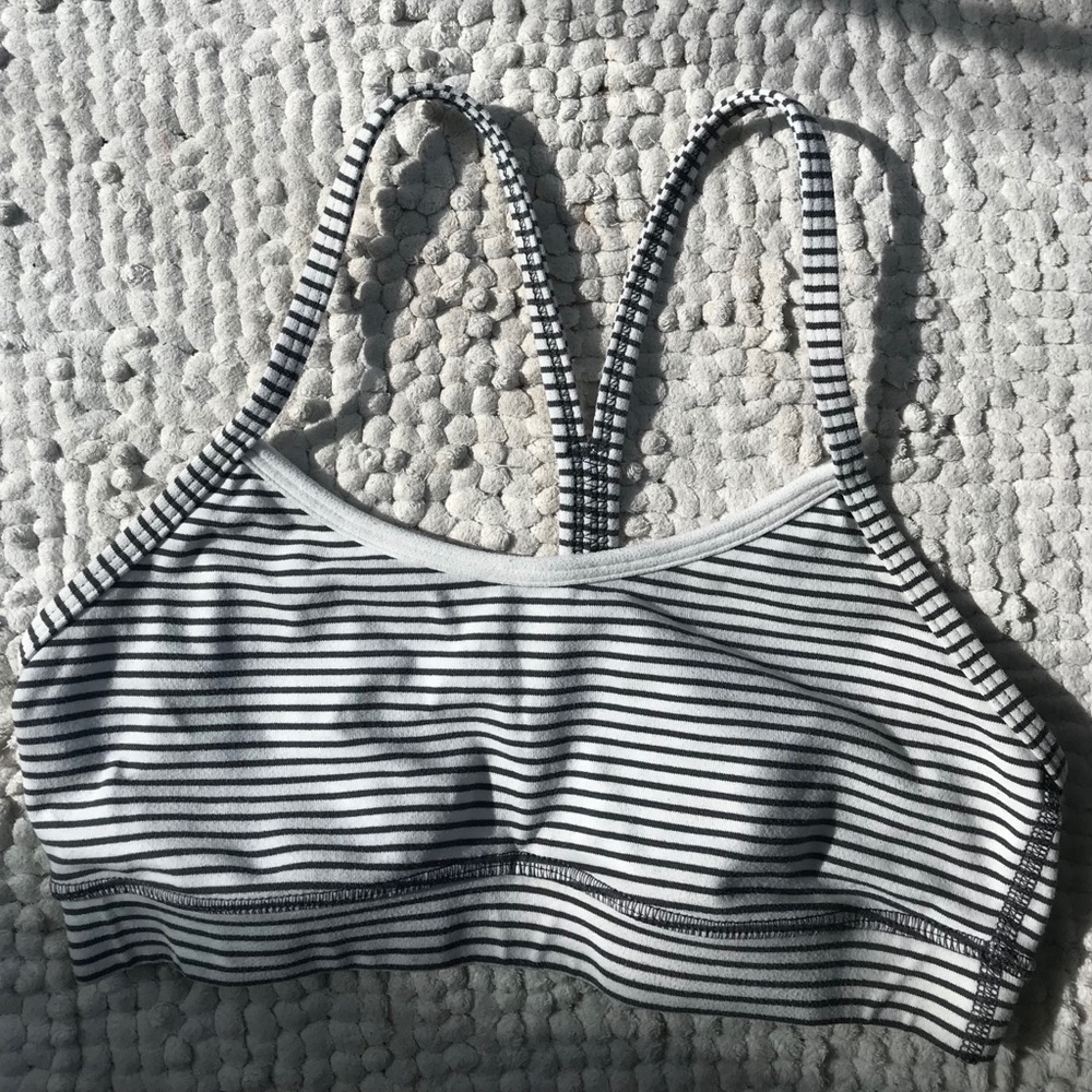 Striped lulu lemon sports bra